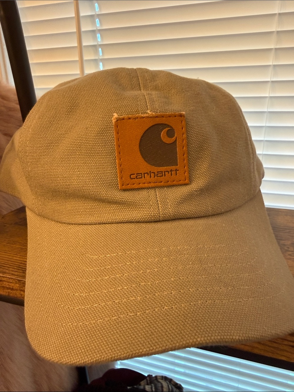 Carhartt Khaki Canvas Cap with Leather Logo Patch